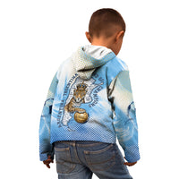 Argentina Football Land Of Champions Kid Hoodie Halftone Dot Jaguar Mascot National Map