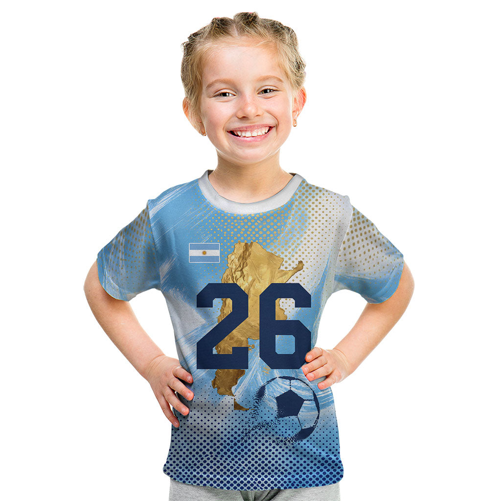 Argentina Football Land Of Champions Kid T Shirt Halftone Dot Jaguar Mascot National Map