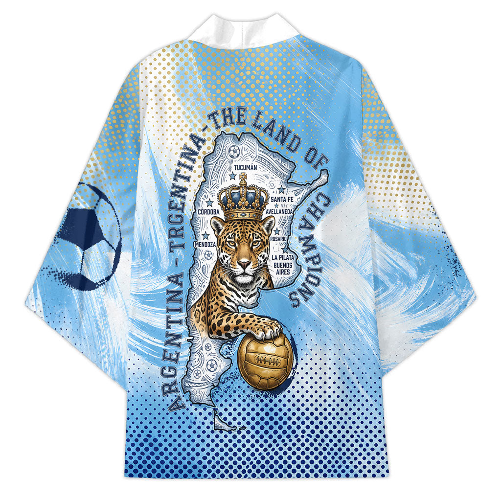Argentina Football Land Of Champions Kimono Halftone Dot Jaguar Mascot National Map
