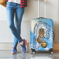 Argentina Football Land Of Champions Luggage Cover Halftone Dot Jaguar Mascot National Map