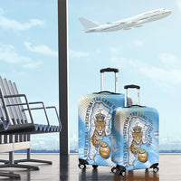 Argentina Football Land Of Champions Luggage Cover Halftone Dot Jaguar Mascot National Map
