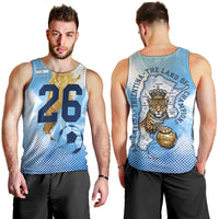 Argentina Football Land Of Champions Men Tank Top Halftone Dot Jaguar Mascot National Map