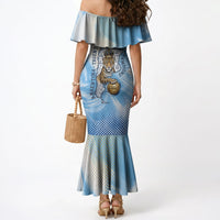 Argentina Football Land Of Champions Mermaid Dress Halftone Dot Jaguar Mascot National Map