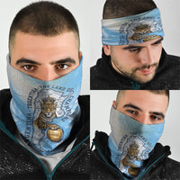 Argentina Football Land Of Champions Neck Gaiter Halftone Dot Jaguar Mascot National Map
