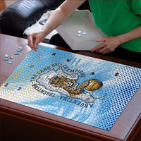 Argentina Football Land Of Champions Puzzle Halftone Dot Jaguar Mascot National Map