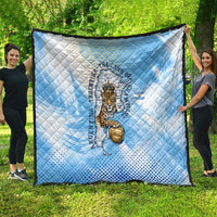 Argentina Football Land Of Champions Quilt Halftone Dot Jaguar Mascot National Map