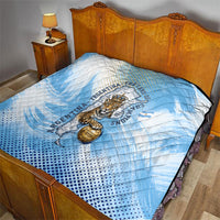 Argentina Football Land Of Champions Quilt Halftone Dot Jaguar Mascot National Map