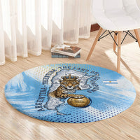 Argentina Football Land Of Champions Round Carpet Halftone Dot Jaguar Mascot National Map