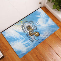 Argentina Football Land Of Champions Rubber Doormat Halftone Dot Jaguar Mascot National Map