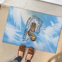 Argentina Football Land Of Champions Rubber Doormat Halftone Dot Jaguar Mascot National Map