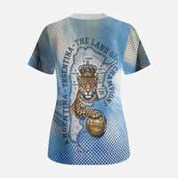 Argentina Football Land Of Champions Scrub Top Halftone Dot Jaguar Mascot National Map