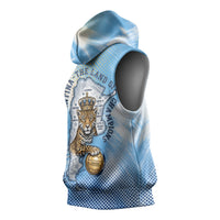 Argentina Football Land Of Champions Sleeveless Hoodie Halftone Dot Jaguar Mascot National Map
