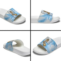 Argentina Football Land Of Champions Slide Sandals Halftone Dot Jaguar Mascot National Map