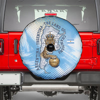 Argentina Football Land Of Champions Spare Tire Cover Halftone Dot Jaguar Mascot National Map