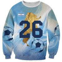 Argentina Football Land Of Champions Sweatshirt Halftone Dot Jaguar Mascot National Map