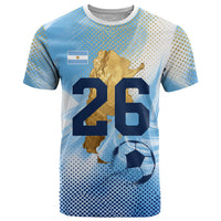 Argentina Football Land Of Champions T Shirt Halftone Dot Jaguar Mascot National Map