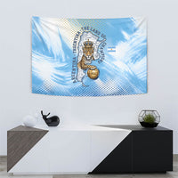 Argentina Football Land Of Champions Tapestry Halftone Dot Jaguar Mascot National Map