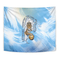 Argentina Football Land Of Champions Tapestry Halftone Dot Jaguar Mascot National Map