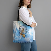 Argentina Football Land Of Champions Tote Bag Halftone Dot Jaguar Mascot National Map