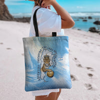 Argentina Football Land Of Champions Tote Bag Halftone Dot Jaguar Mascot National Map