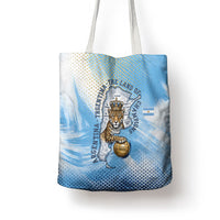 Argentina Football Land Of Champions Tote Bag Halftone Dot Jaguar Mascot National Map
