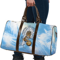 Argentina Football Land Of Champions Travel Bag Halftone Dot Jaguar Mascot National Map