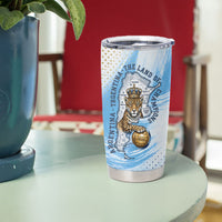 Argentina Football Land Of Champions Tumbler Cup Halftone Dot Jaguar Mascot National Map
