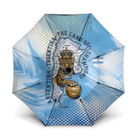 Argentina Football Land Of Champions Umbrella Halftone Dot Jaguar Mascot National Map
