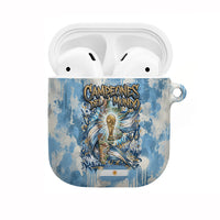 Argentina Football Campeones Del Mundo 2026 AirPods Case Champions Soccer Flag Watercolor Paint Drips Trophy