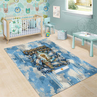 Argentina Football Campeones Del Mundo 2026 Area Rug Champions Soccer Flag Watercolor Paint Drips Trophy