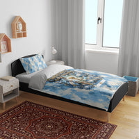 Argentina Football Campeones Del Mundo 2026 Bedding Set Champions Soccer Flag Watercolor Paint Drips Trophy