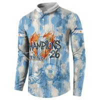 Argentina Football Campeones Del Mundo 2026 Button Sweatshirt Champions Soccer Flag Watercolor Paint Drips Trophy