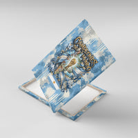 Argentina Football Campeones Del Mundo 2026 Canvas Wall Art Champions Soccer Flag Watercolor Paint Drips Trophy