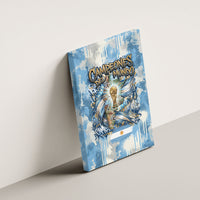 Argentina Football Campeones Del Mundo 2026 Canvas Wall Art Champions Soccer Flag Watercolor Paint Drips Trophy