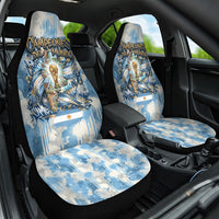 Argentina Football Campeones Del Mundo 2026 Car Seat Cover Champions Soccer Flag Watercolor Paint Drips Trophy