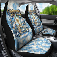 Argentina Football Campeones Del Mundo 2026 Car Seat Cover Champions Soccer Flag Watercolor Paint Drips Trophy