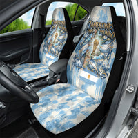 Argentina Football Campeones Del Mundo 2026 Car Seat Cover Champions Soccer Flag Watercolor Paint Drips Trophy