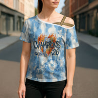 Argentina Football Campeones Del Mundo 2026 Cross Shoulder Shirt Champions Soccer Flag Watercolor Paint Drips Trophy