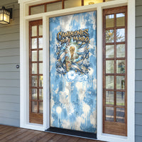 Argentina Football Campeones Del Mundo 2026 Door Cover Champions Soccer Flag Watercolor Paint Drips Trophy