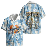 Argentina Football Campeones Del Mundo 2026 Kid Hawaiian Shirt Champions Soccer Flag Watercolor Paint Drips Trophy