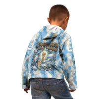 Argentina Football Campeones Del Mundo 2026 Kid Hoodie Champions Soccer Flag Watercolor Paint Drips Trophy