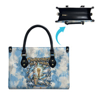 Argentina Football Campeones Del Mundo 2026 Leather Bag Champions Soccer Flag Watercolor Paint Drips Trophy