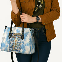 Argentina Football Campeones Del Mundo 2026 Leather Bag Champions Soccer Flag Watercolor Paint Drips Trophy