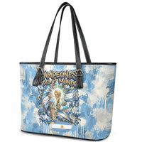 Argentina Football Campeones Del Mundo 2026 Leather Tote Bag Champions Soccer Flag Watercolor Paint Drips Trophy