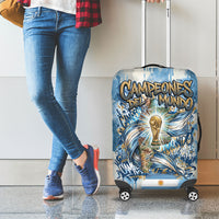 Argentina Football Campeones Del Mundo 2026 Luggage Cover Champions Soccer Flag Watercolor Paint Drips Trophy