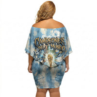Argentina Football Campeones Del Mundo 2026 Off Shoulder Short Dress Champions Soccer Flag Watercolor Paint Drips Trophy