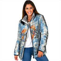Argentina Football Campeones Del Mundo 2026 Padded Jacket Champions Soccer Flag Watercolor Paint Drips Trophy