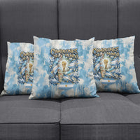 Argentina Football Campeones Del Mundo 2026 Pillow Cover Champions Soccer Flag Watercolor Paint Drips Trophy