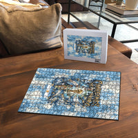 Argentina Football Campeones Del Mundo 2026 Puzzle Champions Soccer Flag Watercolor Paint Drips Trophy