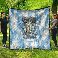 Argentina Football Campeones Del Mundo 2026 Quilt Champions Soccer Flag Watercolor Paint Drips Trophy